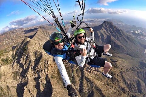 Vuelo biplaza en parapente SILVER de 1000 m sobre el sur de Tenerife