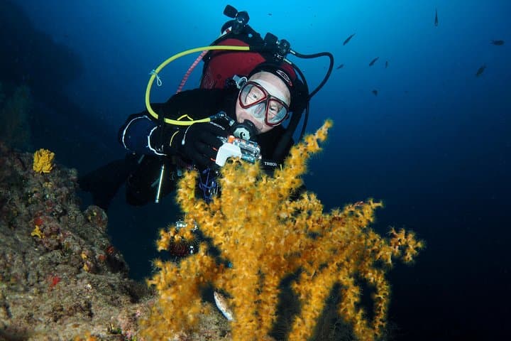 Buceo individual para buzos calificados de la orilla, región Puerto del Carmen.