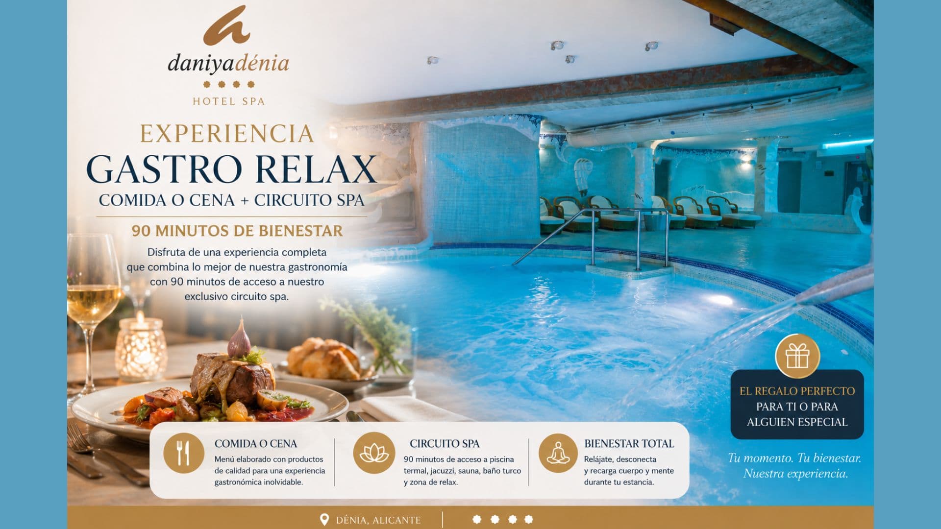 Experiencia Gastro Relax : Comida + circuito spa 90min — Spa Daniya Dénia