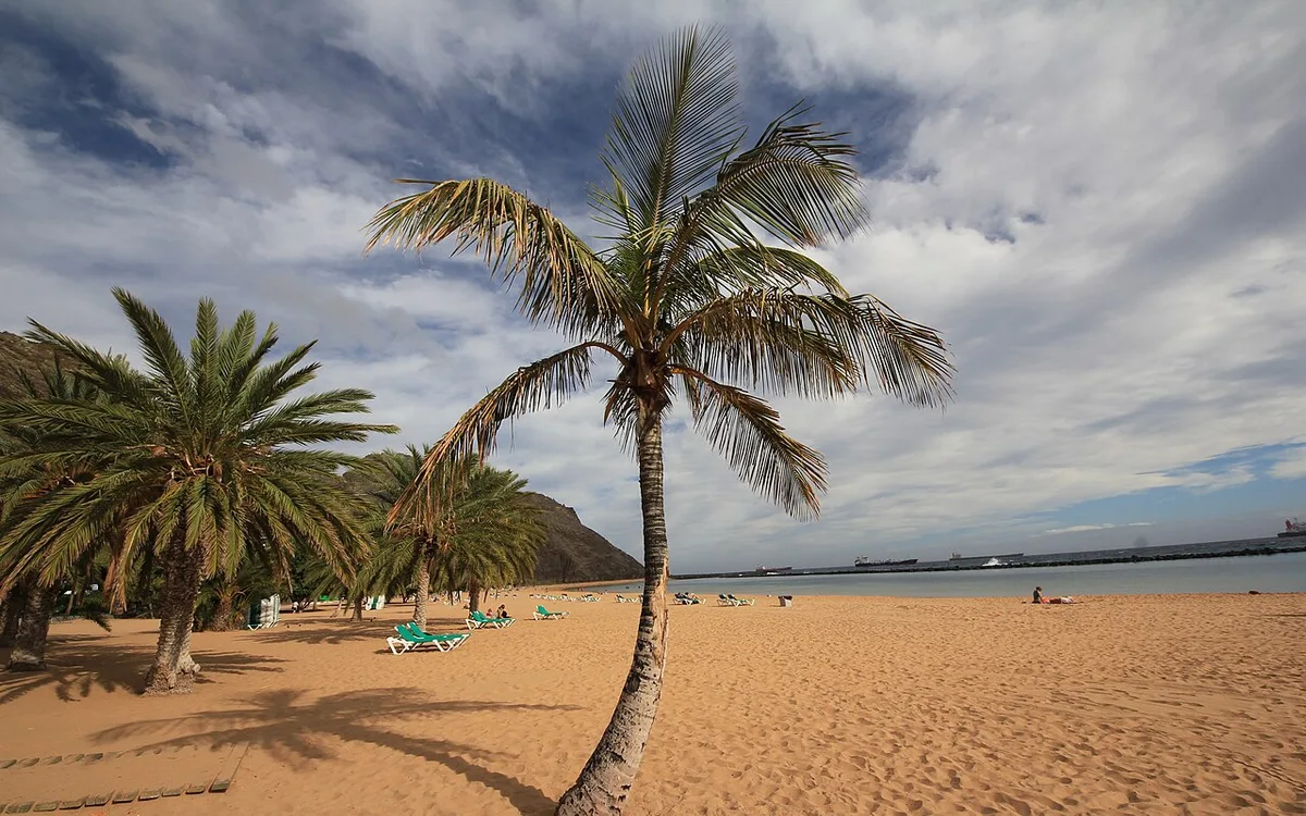 Vista de Playa de las Teresitas, Santa Cruz de Tenerife, Canary Islands, Spain - panoramio, imagen relacionada con Playas cerca de Santa Cruz de Tenerife en transporte público